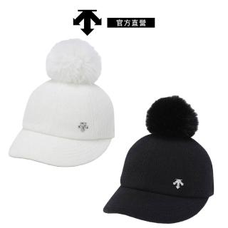 【DESCENTE】迪桑特 女士 運動帽 可拆毛球棒球帽(黑色/白色)