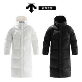 【DESCENTE】迪桑特 女士 長版羽絨外套(黑色/白色)