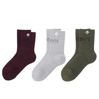 【DESCENTE】迪桑特 中性 運動襪 中筒襪(卡其色/酒紅色/灰色)