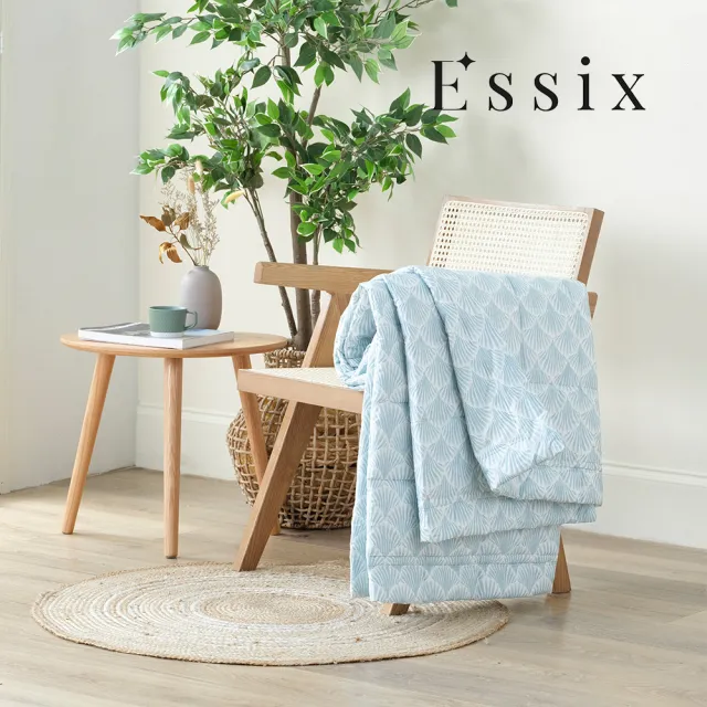 【ESSIX】法國品牌100%長纖棉 海島時光印花薄被 涼被(單人 150x195cm)