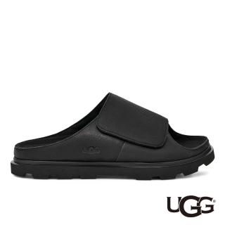 【UGG】男鞋/拖鞋/真皮拖鞋/Solano Slide(黑色-UG1167651BLK)