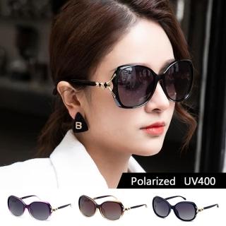 【SUNS】Polarized抗UV 名媛款偏光墨鏡 時尚簍空四葉草造型 大框顯小臉(防眩光/抗UV400)
