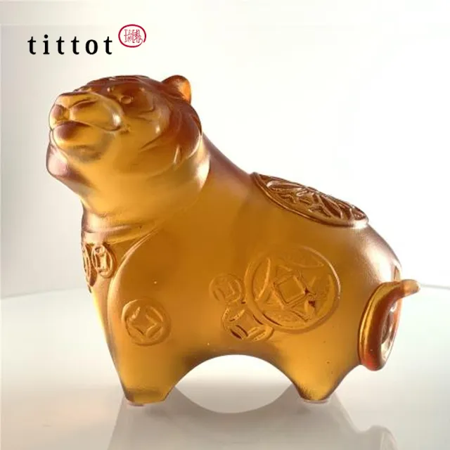 【tittot 琉園】寅大財_十二生肖年年有錢系列  擺飾(琉璃/藝術品/贈禮/生日送禮/生肖/虎擺飾)