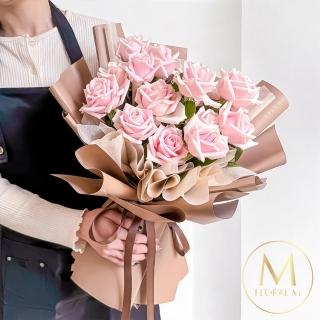 【Floral M】摩卡慕斯玫瑰鮮花花束(鮮花花束/花禮/買花/送禮/玫瑰/情人節/生日/告白/求婚)