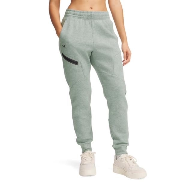【UNDER ARMOUR】UA官方直營 女 Unstoppable Flc Jogger長褲_1379846-348(灰綠色)