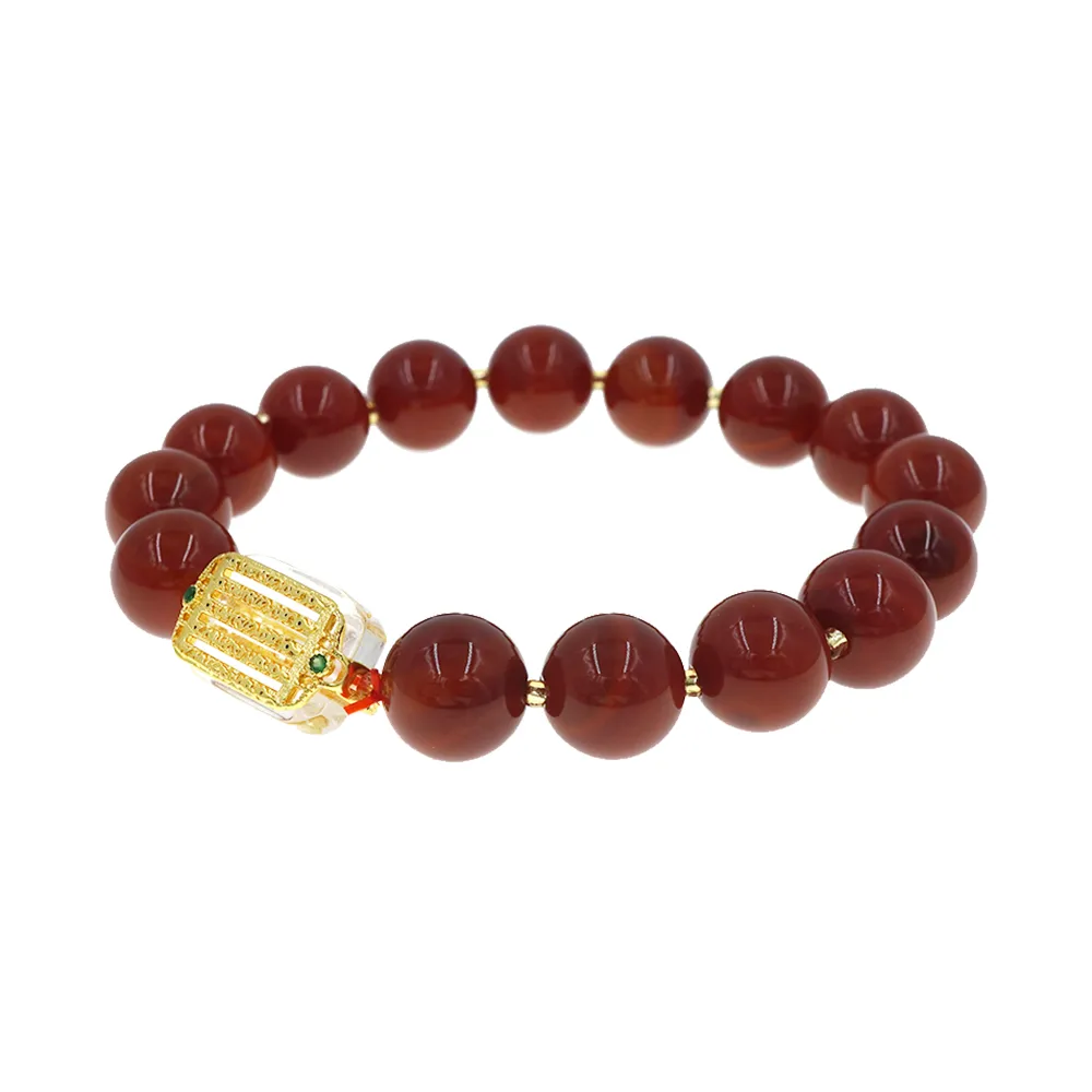 【喜緣玉品】天然南紅瑪瑙 五條經 手珠