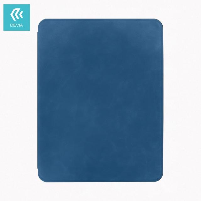 【DEVIA】iPad Air 7/6/5共用款11吋旋轉式麂皮皮革保護套-藍色(Nappa麂皮皮革)