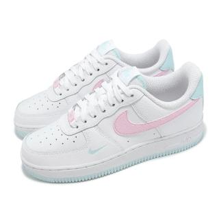 【NIKE 耐吉】休閒鞋 Wmns Air Force 1 07 女鞋 白 粉紅 藍 AF1 荔枝皮(IH0640-161)