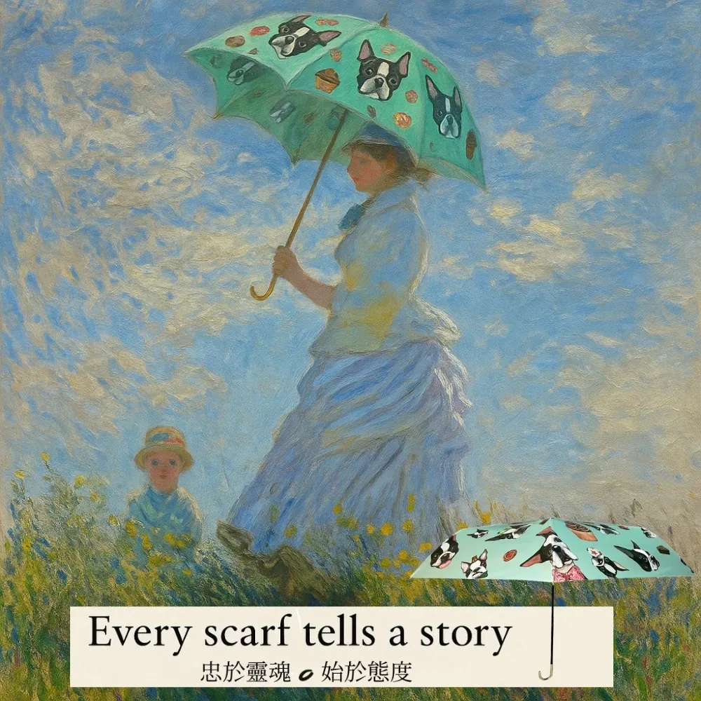 【iTa.a】日式復古金勾勾輕量晴雨摺疊傘(法鬥和牠的節慶馬卡龍限定版-Tiffany綠)