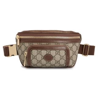 【GUCCI 古馳】682933 新款Retro系列GG Supreme帆布胸腰包(福利品-棕色)