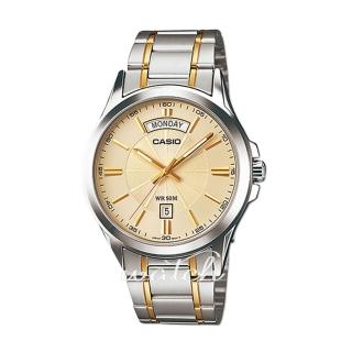【CASIO 卡西歐】型男首選 礦物玻璃 日期星期顯示 指標男錶(MTP-1381G)