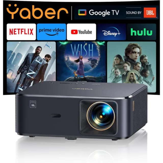 【YABER】K2S影廳級投影機(1200流明 JBL喇叭 GoogleTV 側投 4K投影機 自動對焦)