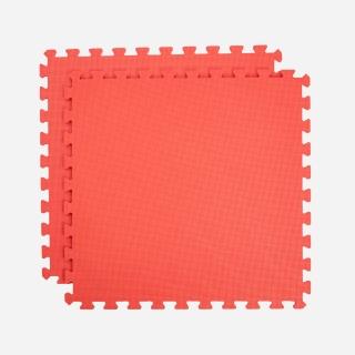 【特力屋】經典素色安全地墊 櫻桃紅 60x60x1.2cm 4入 附邊條