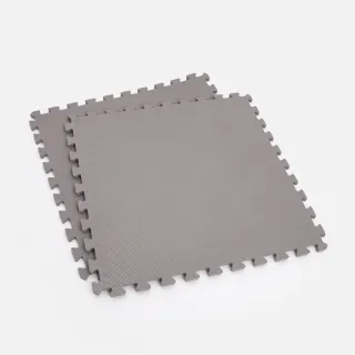 【特力屋】經典素色安全地墊 卵石灰 60x60x1.2cm 4入 附邊條