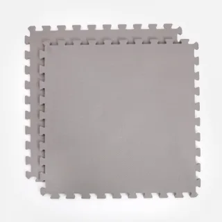 【特力屋】經典素色安全地墊 卵石灰 60x60x1.2cm 4入 附邊條