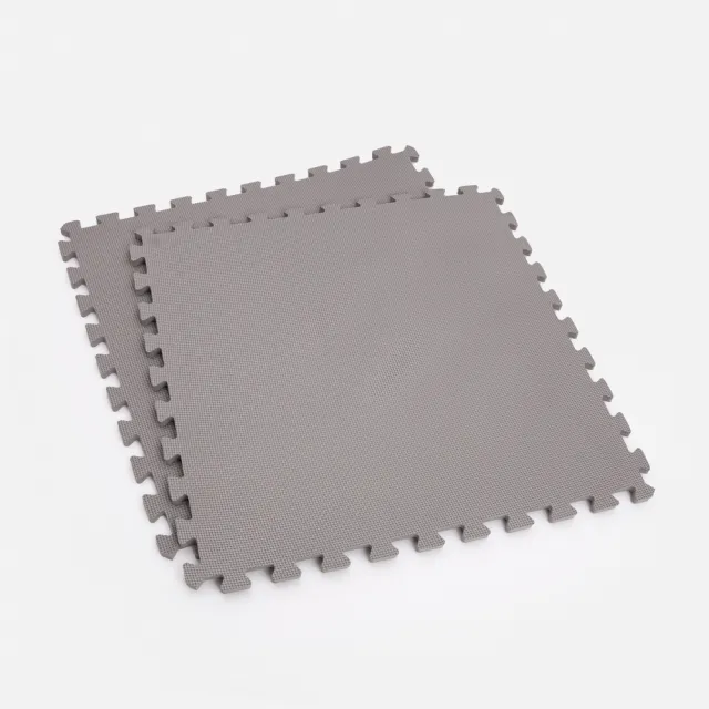 【特力屋】經典素色安全地墊 卵石灰 60x60x1.2cm 4入 附邊條