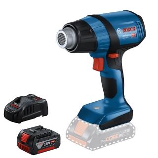 【BOSCH 博世】18V鋰電免碳刷熱風槍《4.0Ah電池+8A快充》GHG18V-50(汽車美容包膜/水電工程)