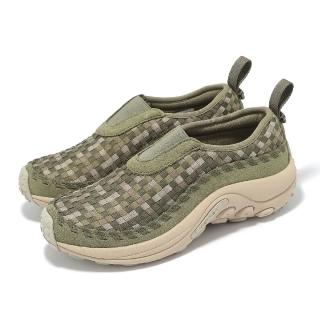 【MERRELL】休閒鞋 Jungle Moc EVO Woven SE 1TRL 女鞋 綠 編織 麂皮 懶人鞋(ML007676)