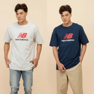 【NEW BALANCE】NB 撞色NB短T/短袖上衣_男性_深藍/淺灰_MT51500AHH_MT51500NNY(美版 版型偏大)