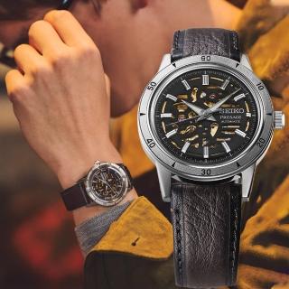 【SEIKO 精工】Presage 60年代復古摩托車風格鏤空機械錶 手錶-39.5mm 母親節(SSA461J1/4R72-00C0J)