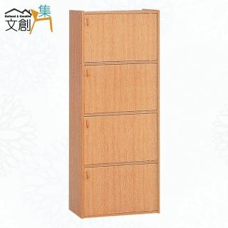 【文創集】楚門特原橡1.4尺四門書櫃/收納櫃