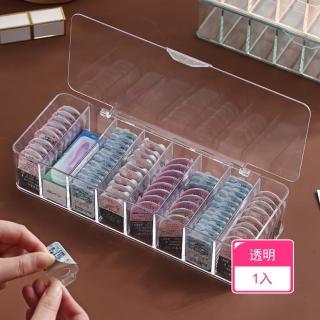 【Dagebeno荷生活】透明帶蓋多格大容量美瞳收納盒 加厚耐用防塵分格收納置物盒(1入)