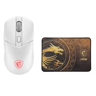 【MSI 微星】VERSA 300 WIRELESS WHITE-白+MSI GD21電競鼠墊