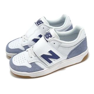 【NEW BALANCE】休閒鞋 480 中童 寬楦 白 紫 魔鬼氈 膠底 復古 小朋友 運動鞋 NB(PHB480IC-W)