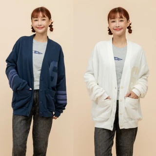 【NEW BALANCE】NB 棉質長袖外套開襟衫_女性_深藍/米白色_WT51515NNY_WT51515SST(美版 版型偏大)
