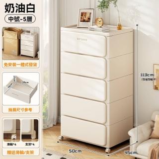 【w星優旗艦店】一體免安裝 50cm 五層(抽屜櫃 收納櫃 置物櫃 床頭櫃 邊櫃 置物架 夾縫櫃 預購15天)