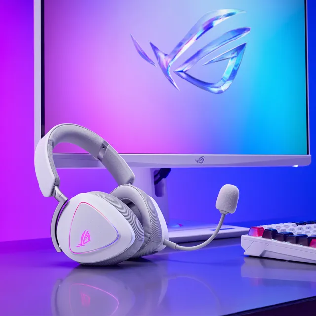 【ASUS 華碩】ROG Delta II 三模 RGB 無線電競耳機(白)