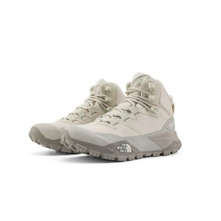 【The North Face】TNF 休閒 防水抓地耐磨徒步鞋 W OFFTRAIL HIKE MID GORE-TEX 女 米白灰(NF0A8AEU6S4)