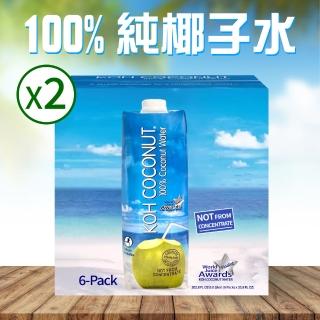 【KOH COCONUT 酷椰嶼】100%椰子汁x2箱(1000mlx6罐x2箱)