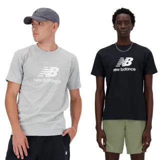 【NEW BALANCE】NB LOGO短袖上衣_男性_黑/灰色_MT41502AG_MT41502BK(美版 版型偏大)