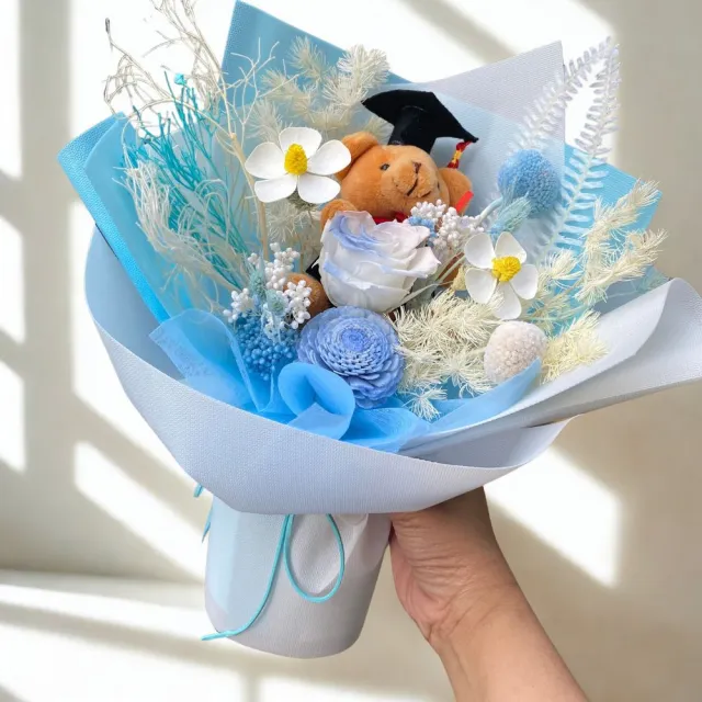 【GXS】畢業花束 畢業禮物 小熊花束 永生花 花束(畢業花束 畢業禮物)