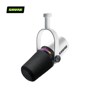 【SHURE】MV7+ Podcast USB/XLR雙輸出動圈麥克風-白(鍵寧公司貨) + 加熱破壁萃取料理機