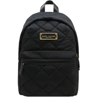 【MARC JACOBS】黑色菱格紋尼龍輕量大款後背包