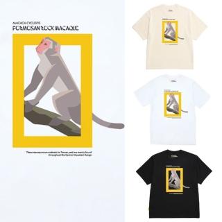【國家地理服飾官方旗艦】男女同款 臺灣限定LOGO T恤 臺灣獼猴(臺灣限定款/三色可選)
