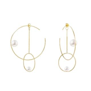 【Olivia Yao Jewellery】派對首選 不撞款 鏤空設計 跳躍珍珠耳環