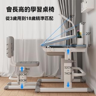 【歐德沐】多功能調節兒童書桌椅 大抽屜設計 引導坐姿(升降桌 兒童書桌 成長書桌椅 預購15天)