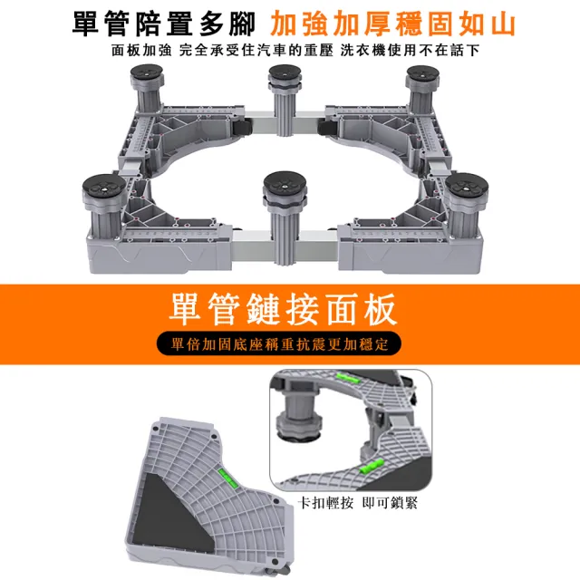 【SUNHO三禾】洗衣機底座 不鏽鋼層架 托架 腳架 墊高支架 置物架(單杠固定款 洗衣機增高架 支撐架 通用款)