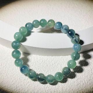 【Paiya 派亞】9-10mm綠色藍晶石手鏈雙色共生藍綠晶石圓珠手串(送禮好物/交換禮物)