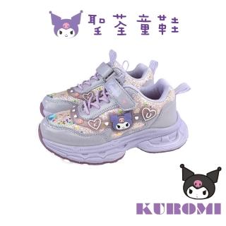 【SANRIO 三麗鷗】20-23cm童鞋 酷洛米金蔥亮片減壓抗菌防臭休閒運動鞋(紫色)