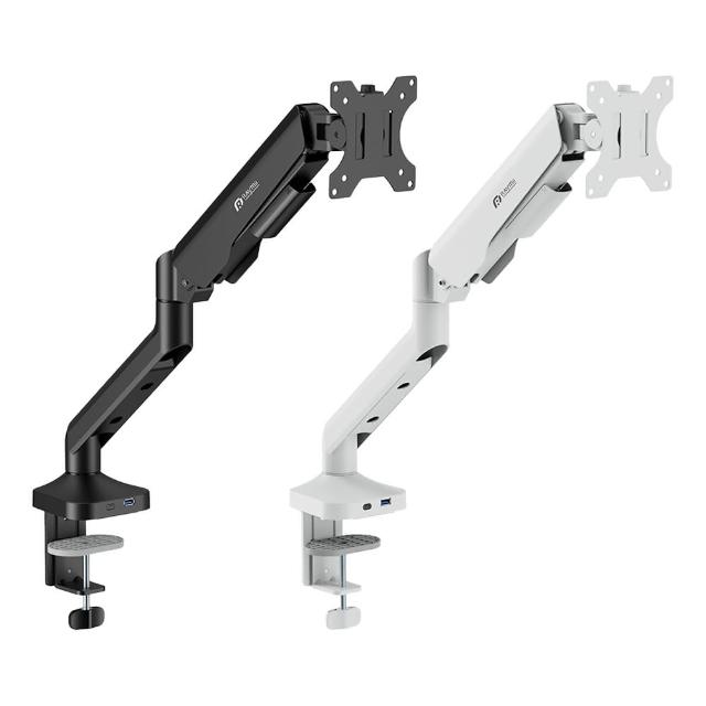【Raymii 瑞米】LS-107-M1 氣壓式 USB3.0 TYPE-C 高承重螢幕支架(白色/黑色)