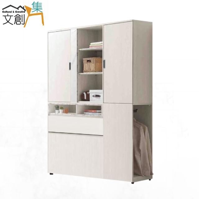 【文創集】菲可5尺雙人衣櫃式床頭箱(不含床底＋不含床墊)