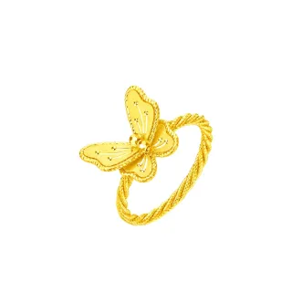 【周大福】花月佳期系列 夢蝴蝶仙女黃金戒指_計價黃金(港圍13號)