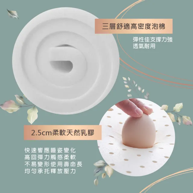 【藤原傢俬】舒柔雲朵乳膠獨立筒床墊3.5尺單人加大(買就送床包含枕套)