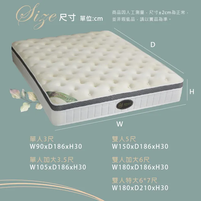 【藤原傢俬】舒柔雲朵乳膠獨立筒床墊3.5尺單人加大(買就送床包含枕套)