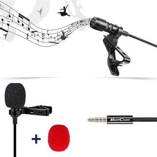 【Bill Case】高畫質迷你 CTIA規格 3.5mm耳機孔專用手機直播專業衣領夾麥克風 150公分 酷黑(環360度取音降噪)