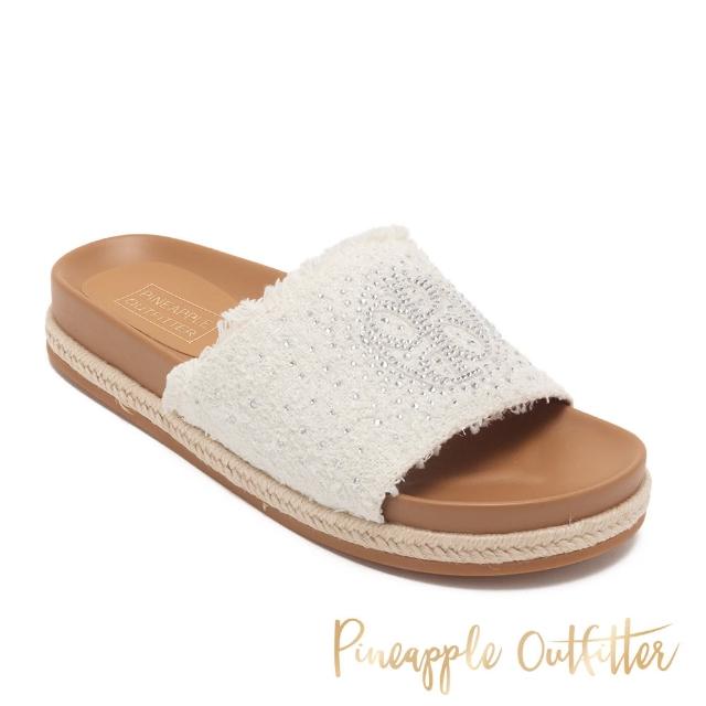 【Pineapple Outfitter】渡假風毛尼水鑽平底拖鞋 RAJIV(白色)